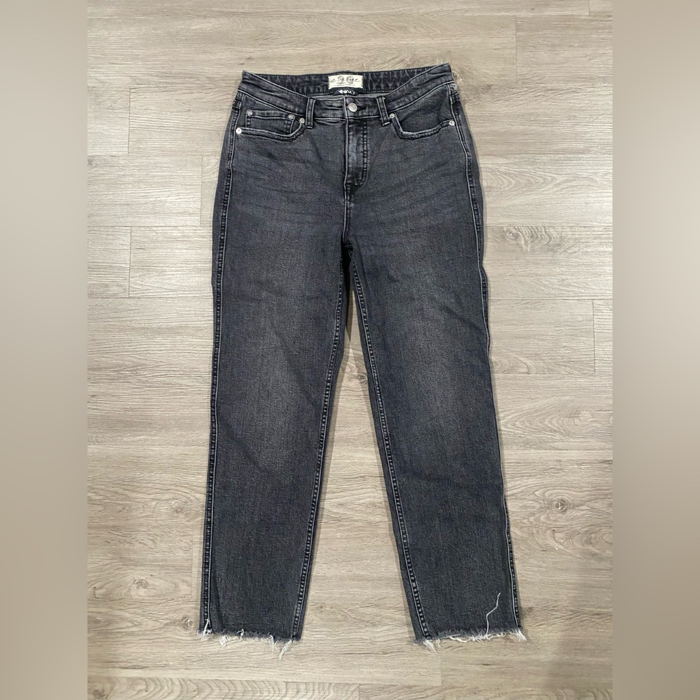 Women's We The Free Gray Fray Hem Tapered Jeans Distressed 29